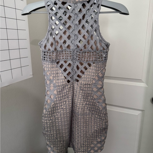 Missguided Carli Bybel X light blue and nude Bodycon Dress - Picture 5 of 10